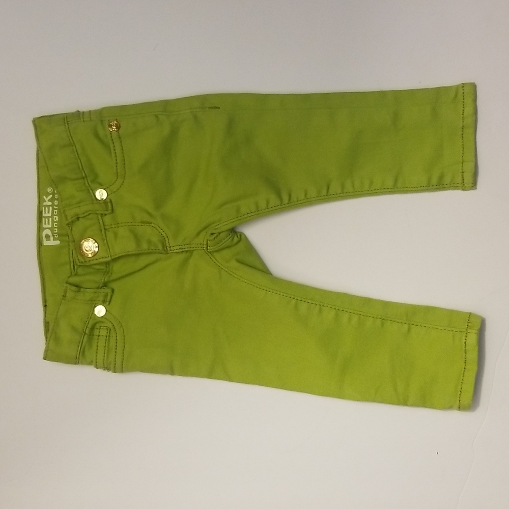 MONSTER green - peek dungarees - 3-6m